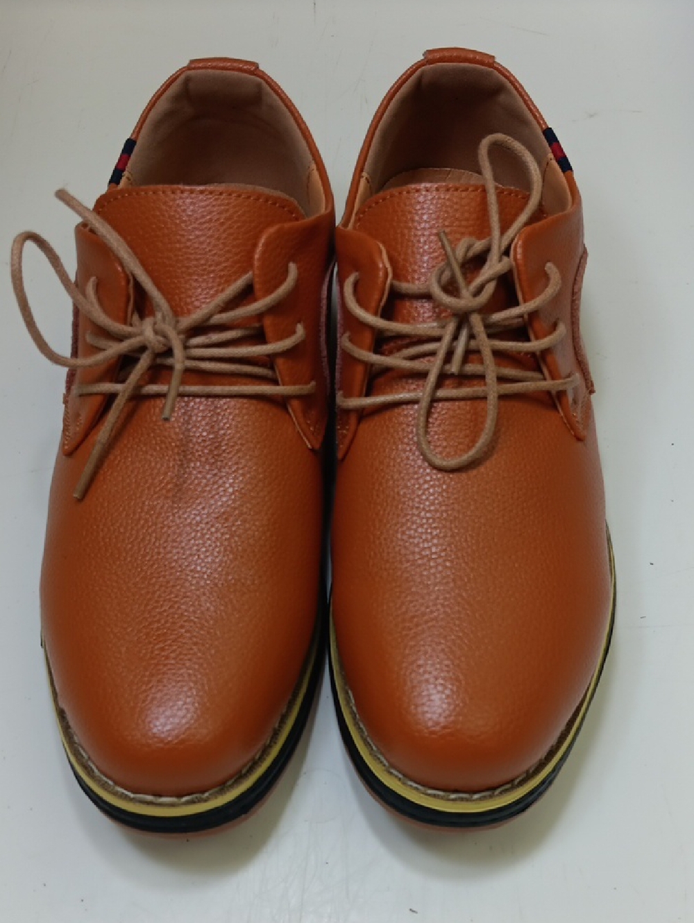 Men's Casual MOHEM Darren Premium Leather Lace-Up Shoes in Tan Brown With Box.